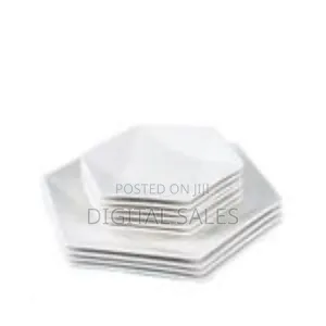 24 Piece Set of Elegant Hexagonal Ceramic Dinnerware