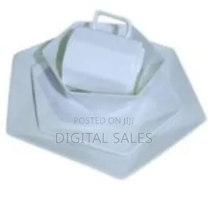 24 Piece Set of Elegant Hexagonal Ceramic Dinnerware