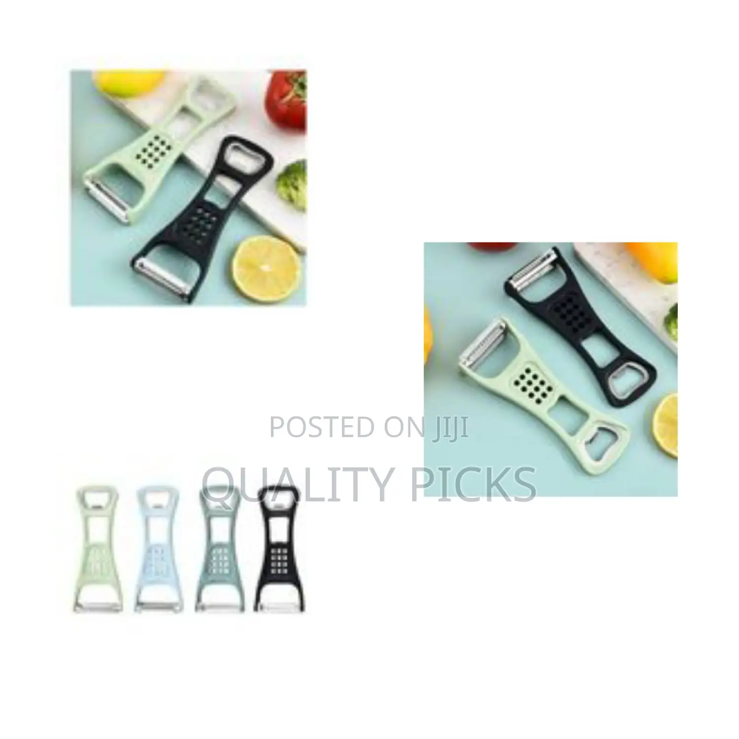 Flat Blade Serrated Vegetable and Fruit Potato Peeler and Bottle