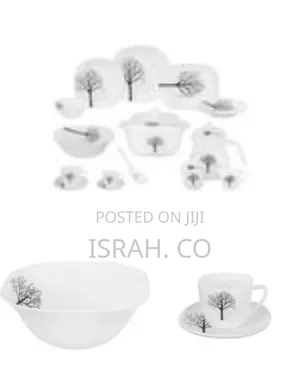 Modern Dinnerware Set With Black Tree Silhouette Design (40-Piece Set)