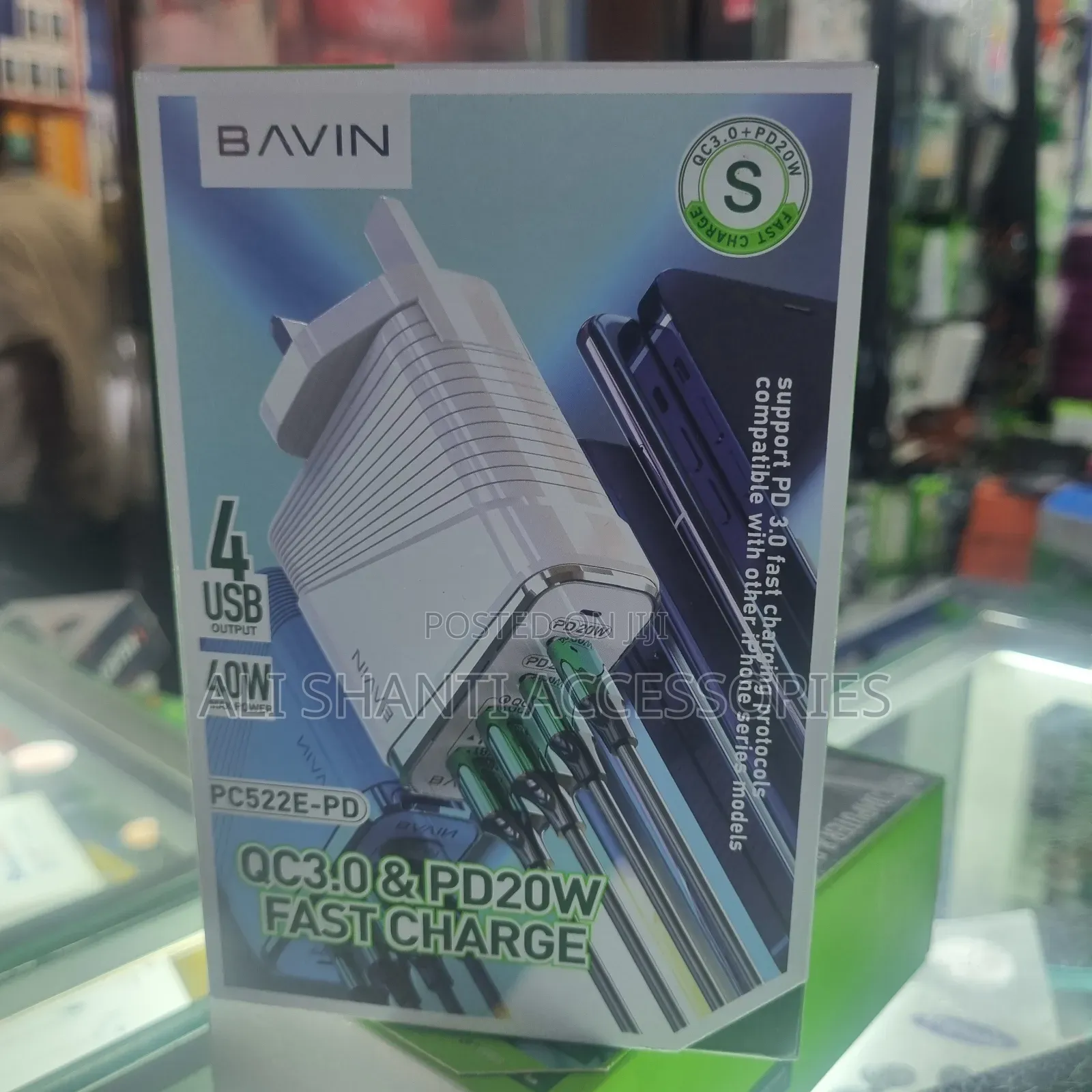 Qc3.0 Pd20 Fast Charger Bavin 40w