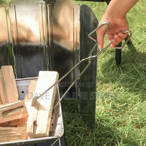 Long Handle Campfire Charcoal Tongs Outdoor Barbecue Charcoal Clamp