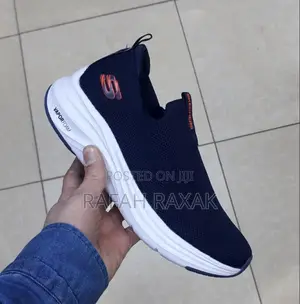Original Navy Blue Skechers Vapor Foam Covert Laceless Walking Shoes