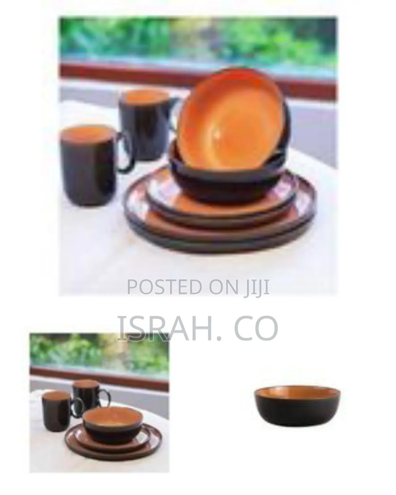 24-Piece Ceramic Dinnerware Set, Featuring Plates, Bowls