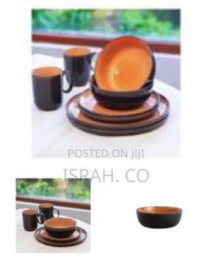 24-Piece Ceramic Dinnerware Set, Featuring Plates, Bowls