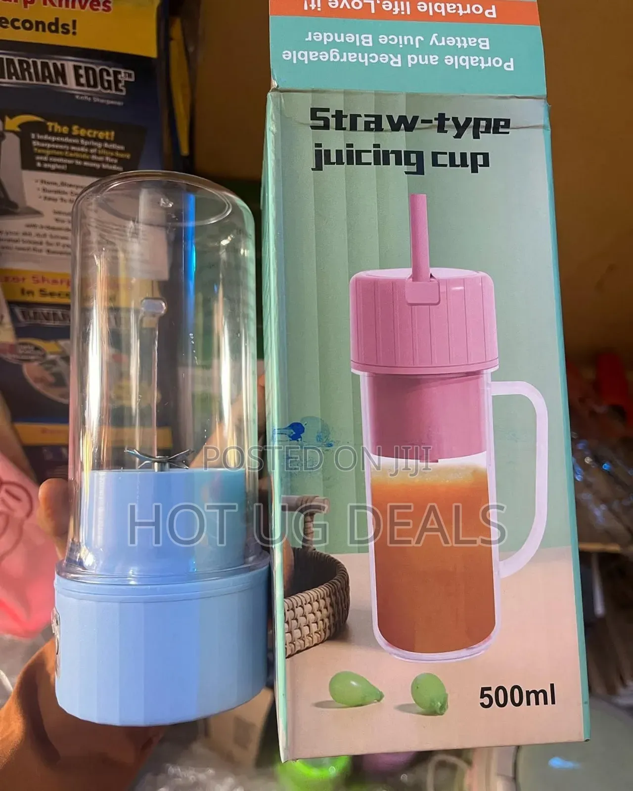Portable Usb-rechargeable Juicer Cup With A Built-in Straw.