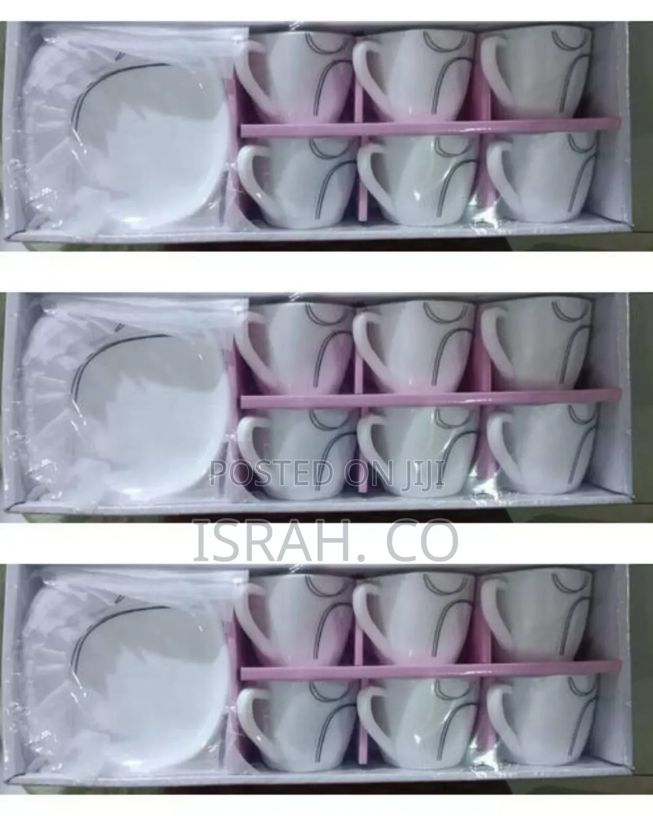 12 Piece Set of Ceramic Cups and Saucers