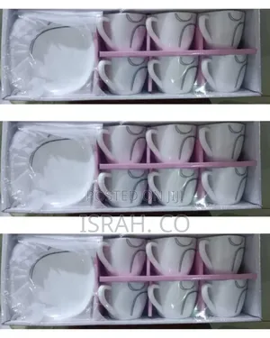 12 Piece Set of Ceramic Cups and Saucers