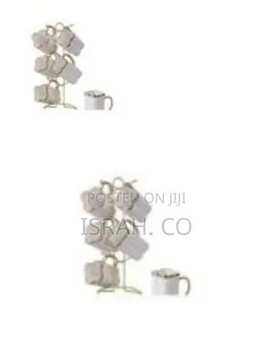 6-Piece Elegant Flower-Shaped Ceramic Mug Set With Gold Stand