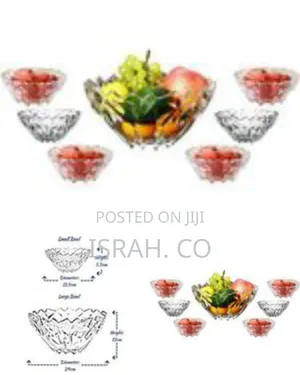 7-Piece Elegant Pressed Glass Serving Bowl Set