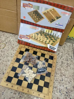3-in-1 Wooden Board Game Set That Includes Chess, Checkers