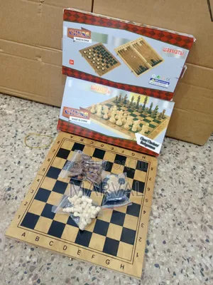 3-in-1 Wooden Board Game Set That Includes Chess, Checkers