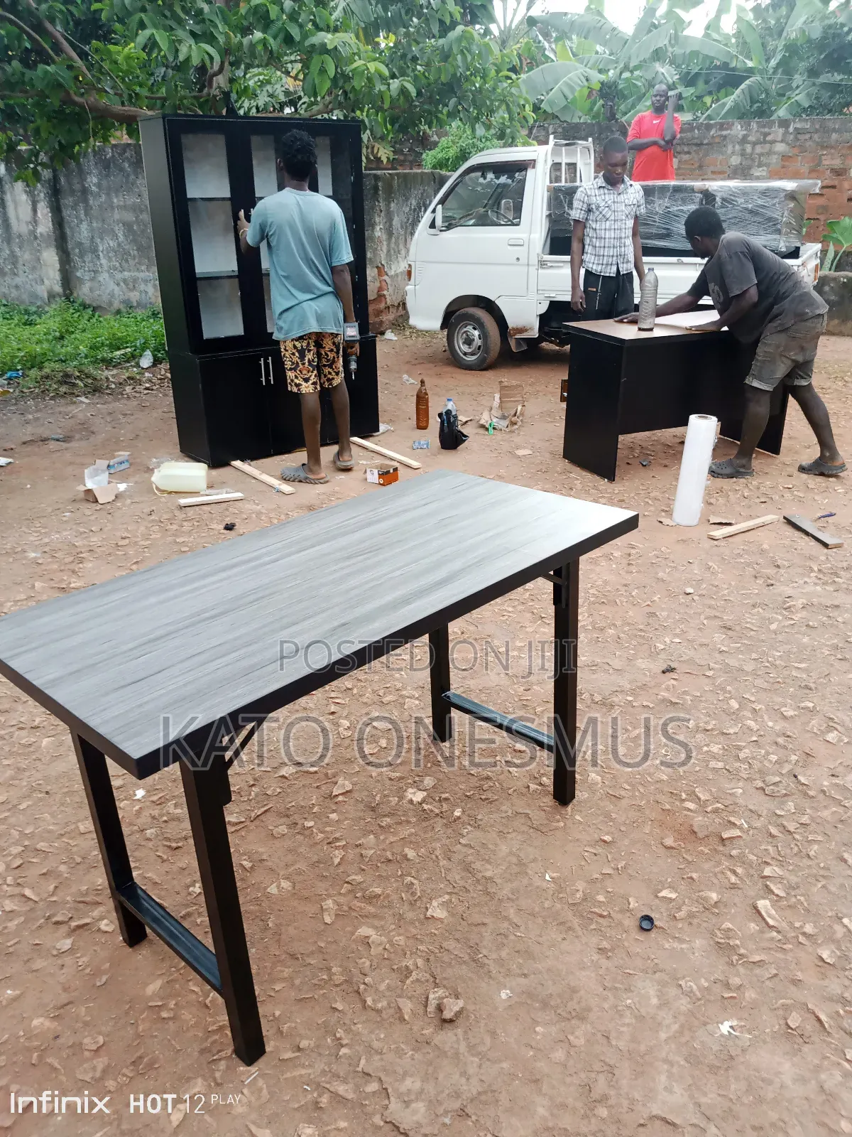 Office Desk With Metallic Stands