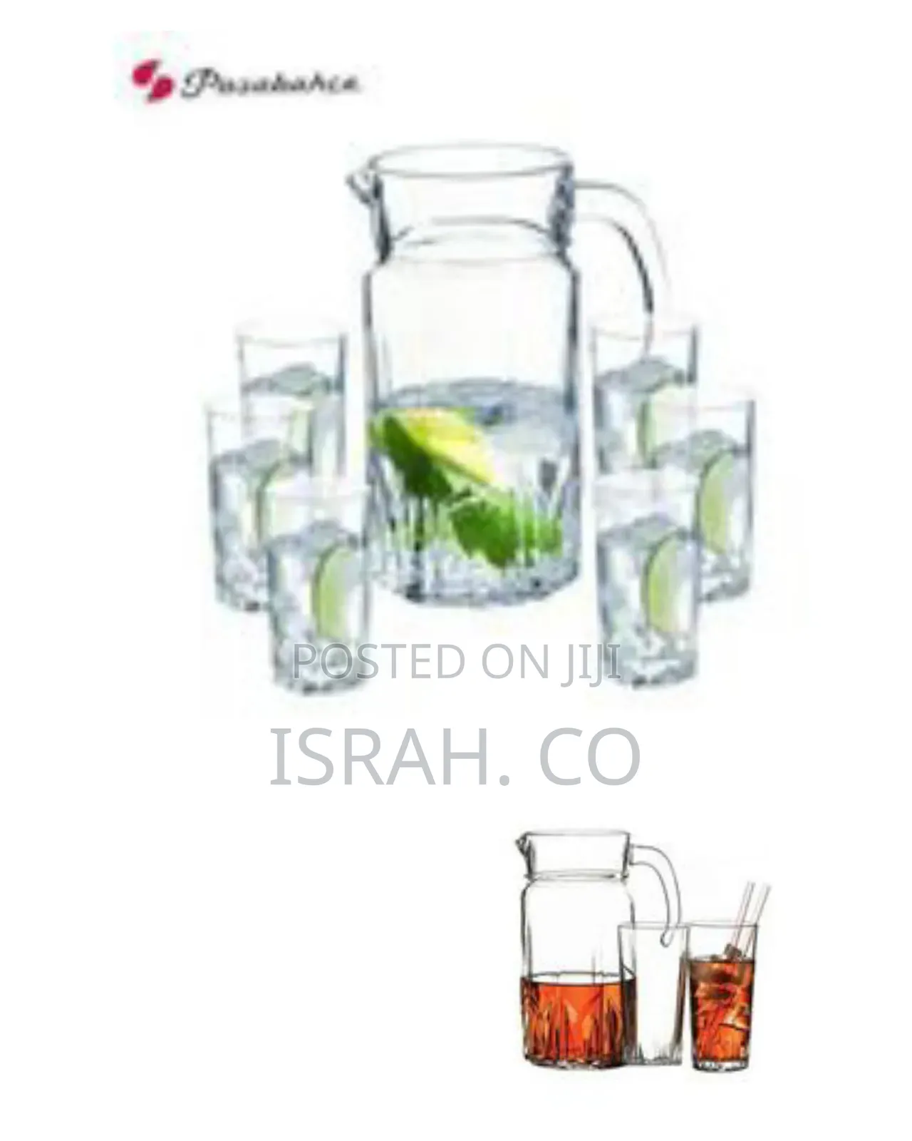 Elegant Glass Pitcher and Tumbler Set - Clear