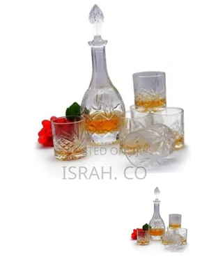 Elegant Glass Spirits Decanter and Tumbler Set - Clear