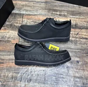 Original Men’S Black Caterpillar (Cat) Casual Leather Low Shoes