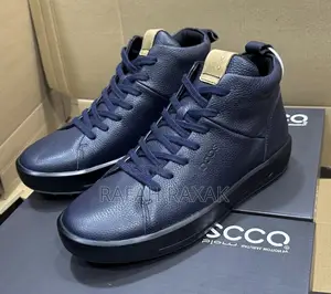 Original Men’S Blue Ecco Soft Casual High Top Golf Sneaker Boots