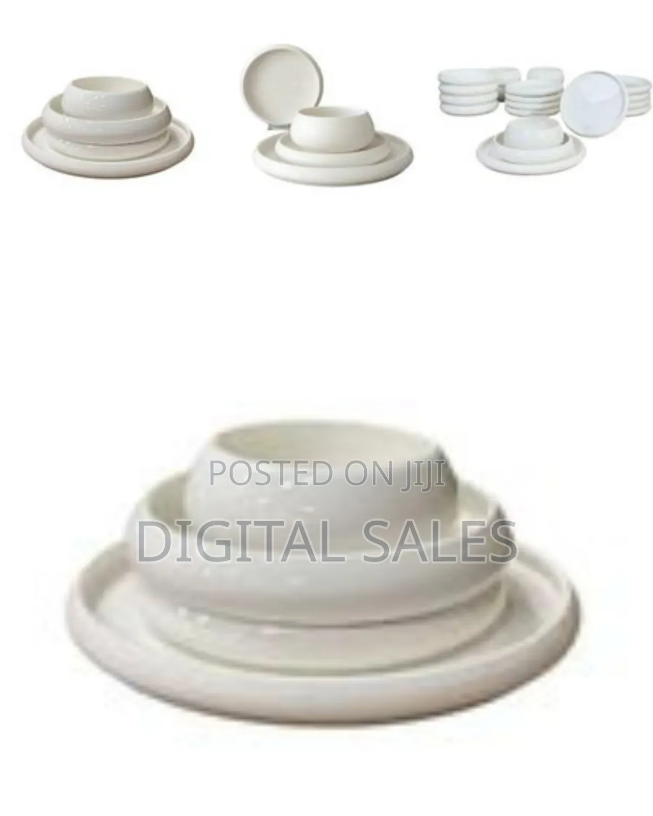 24-Piece Modern White Ceramic Dinnerware Set