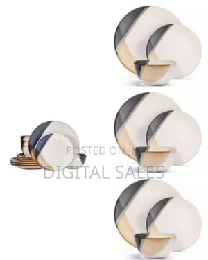 Modern Abstract Pattern Dinnerware Set (18 Pcs) - Multicolor
