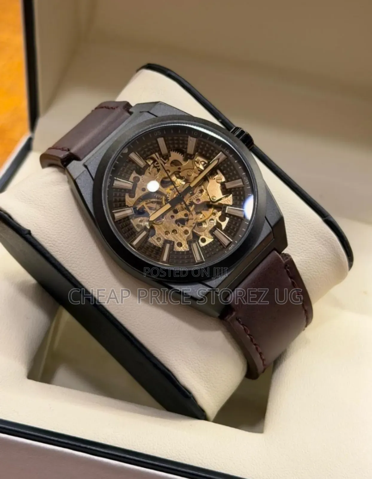 Everett Automatic Dark Brown Litehidetm Leather Watch 