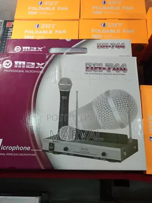 Max Dh-744 VHF Twin Wireless Microphone