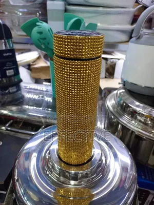 A Gold-Toned, Rhinestone-Studded Stainless Steel Thermal Vacuum