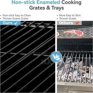Barrel Charcoal Grill With Side Tables,