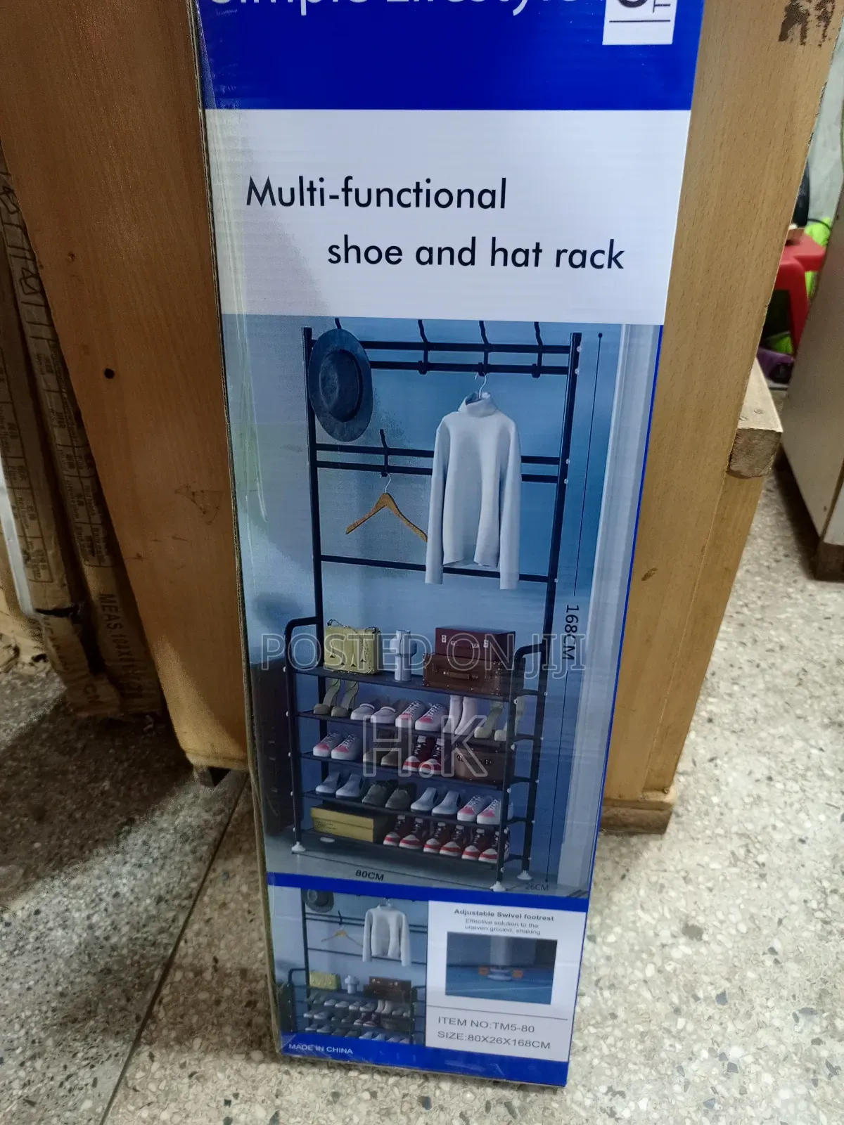 Simple Lifestyle 5-tier Multi-functional Shoe And Hat Rack.