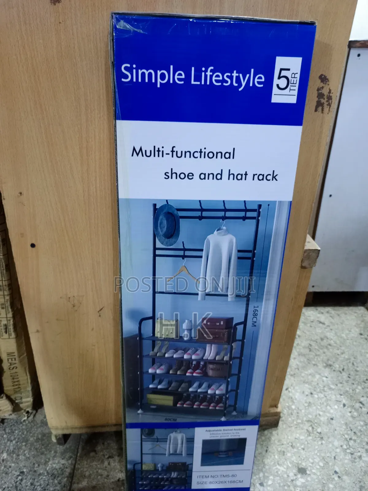 Simple Lifestyle 5-tier Multi-functional Shoe And Hat Rack.