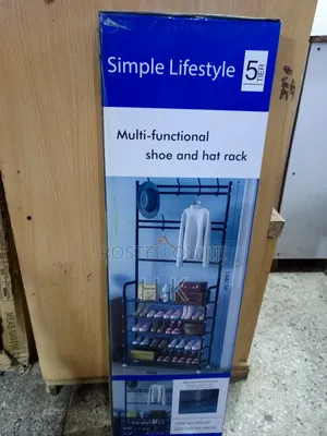 Simple Lifestyle 5-tier Multi-functional Shoe And Hat Rack.