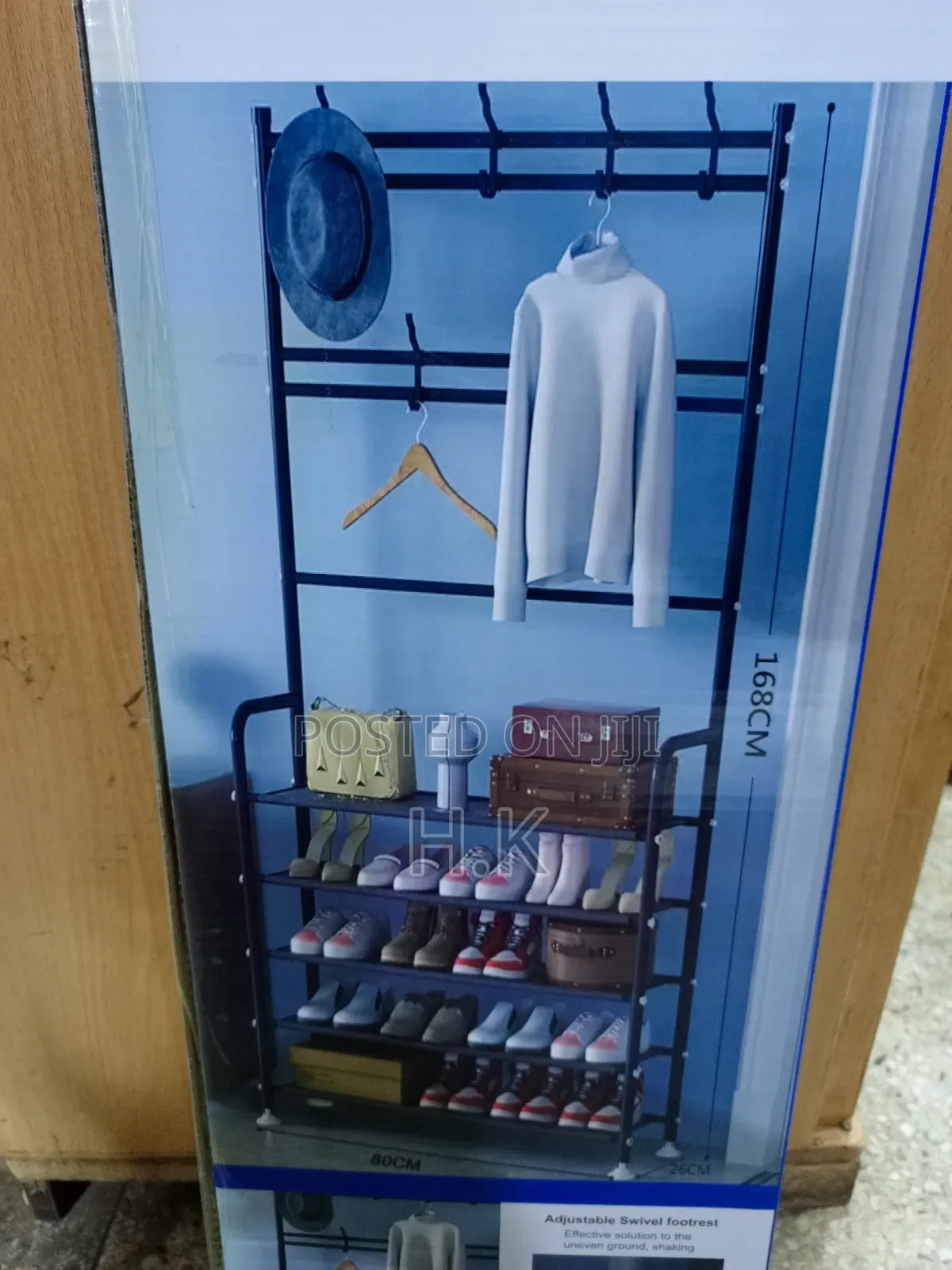 Simple Lifestyle 5-tier Multi-functional Shoe And Hat Rack.