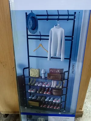 Simple Lifestyle 5-tier Multi-functional Shoe And Hat Rack.