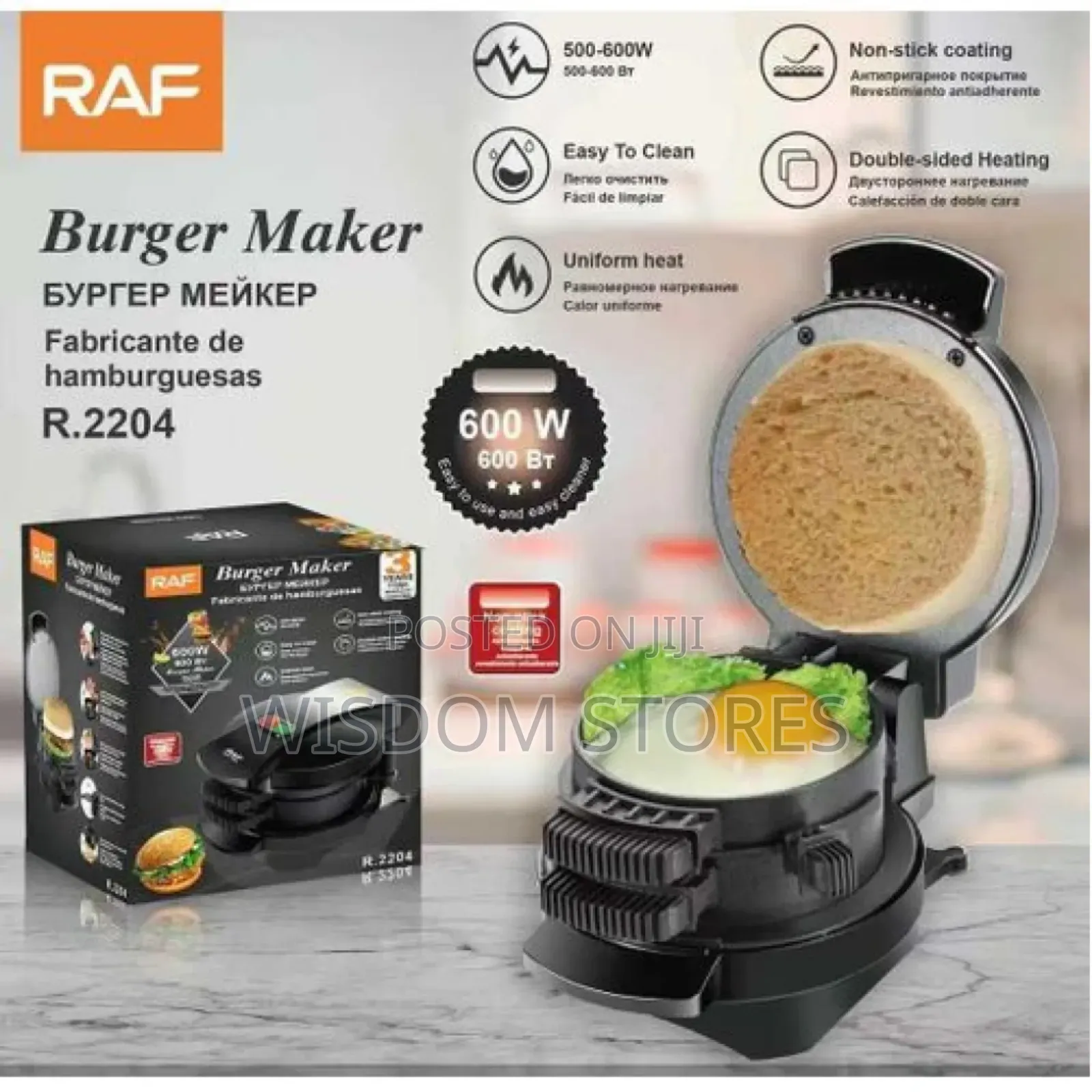 Raf Mini Burger Press Maker With Egg Cooker Ring