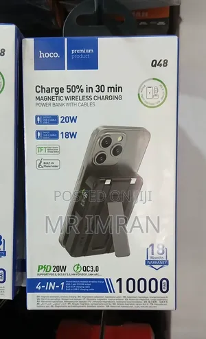 Hoco Q48 10000mah Magnetic Wireless Charging Power Bank.