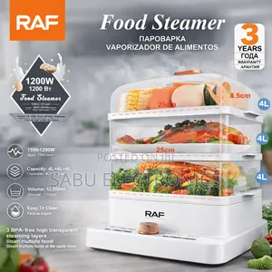 Raf 3-Tier Electric Food Steamer – 1200w Healthy Cooking