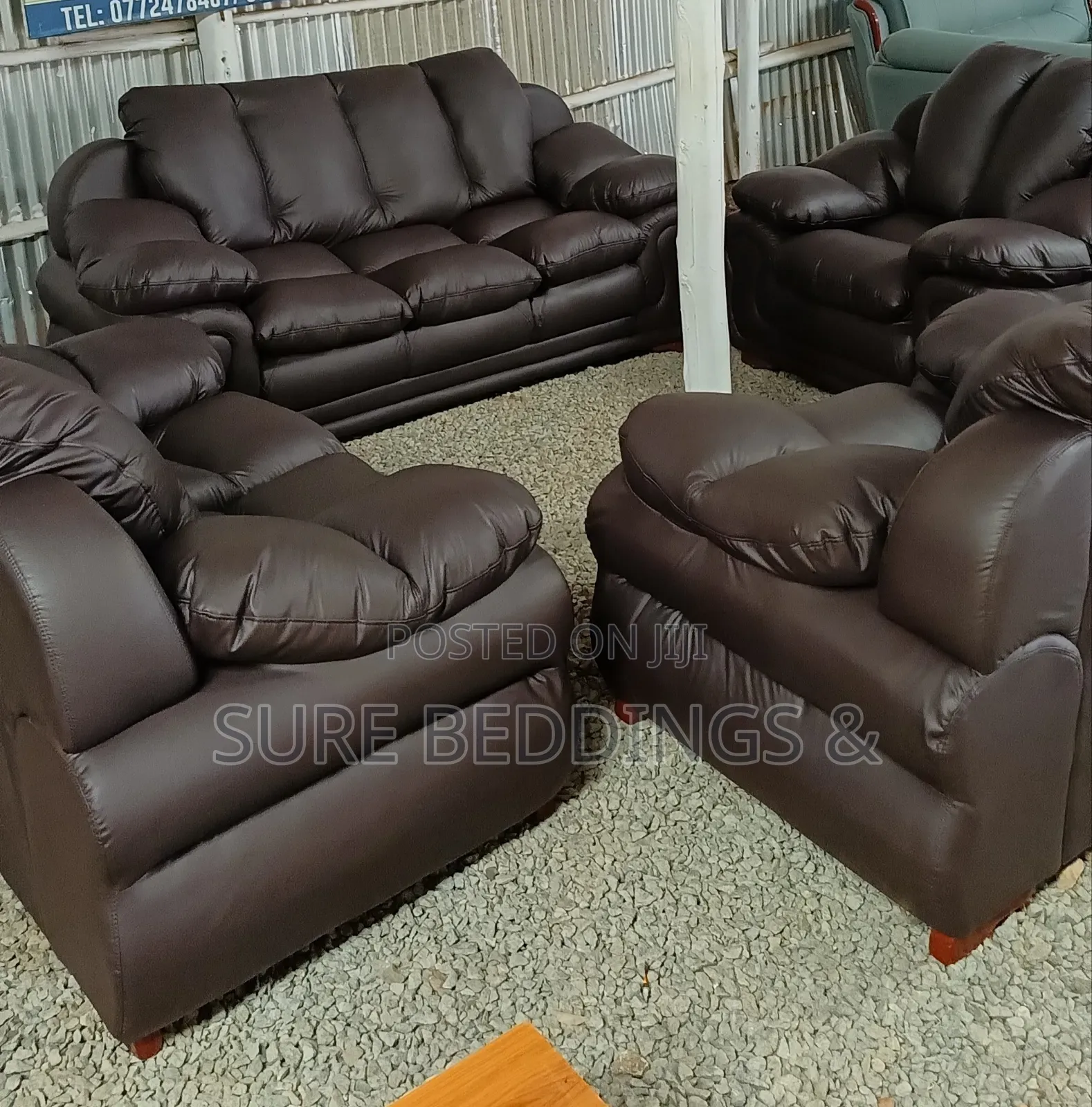 Comfort 7 Sitters Leather Sofa