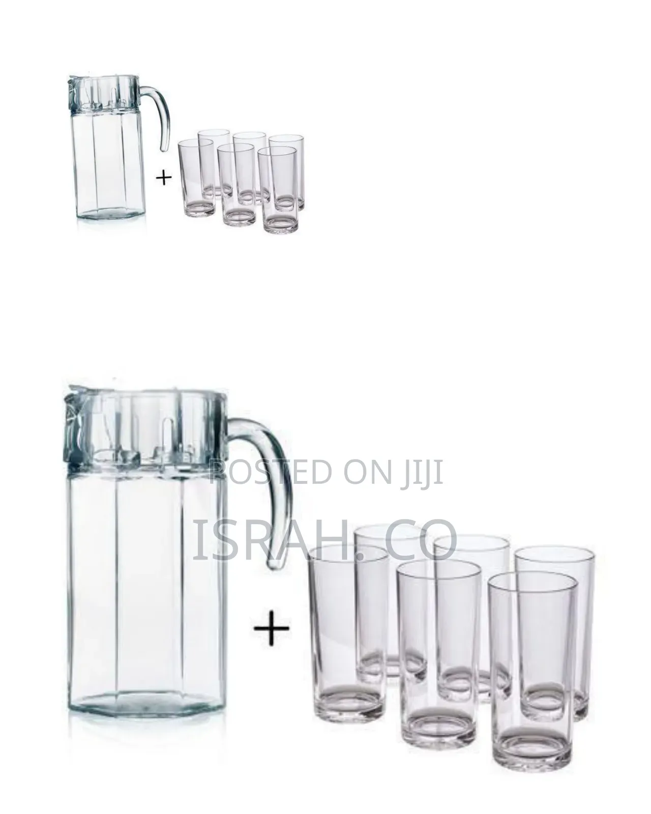 6 Drinking Glasses Plus 1 Glass Jug