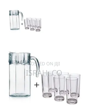 6 Drinking Glasses Plus 1 Glass Jug
