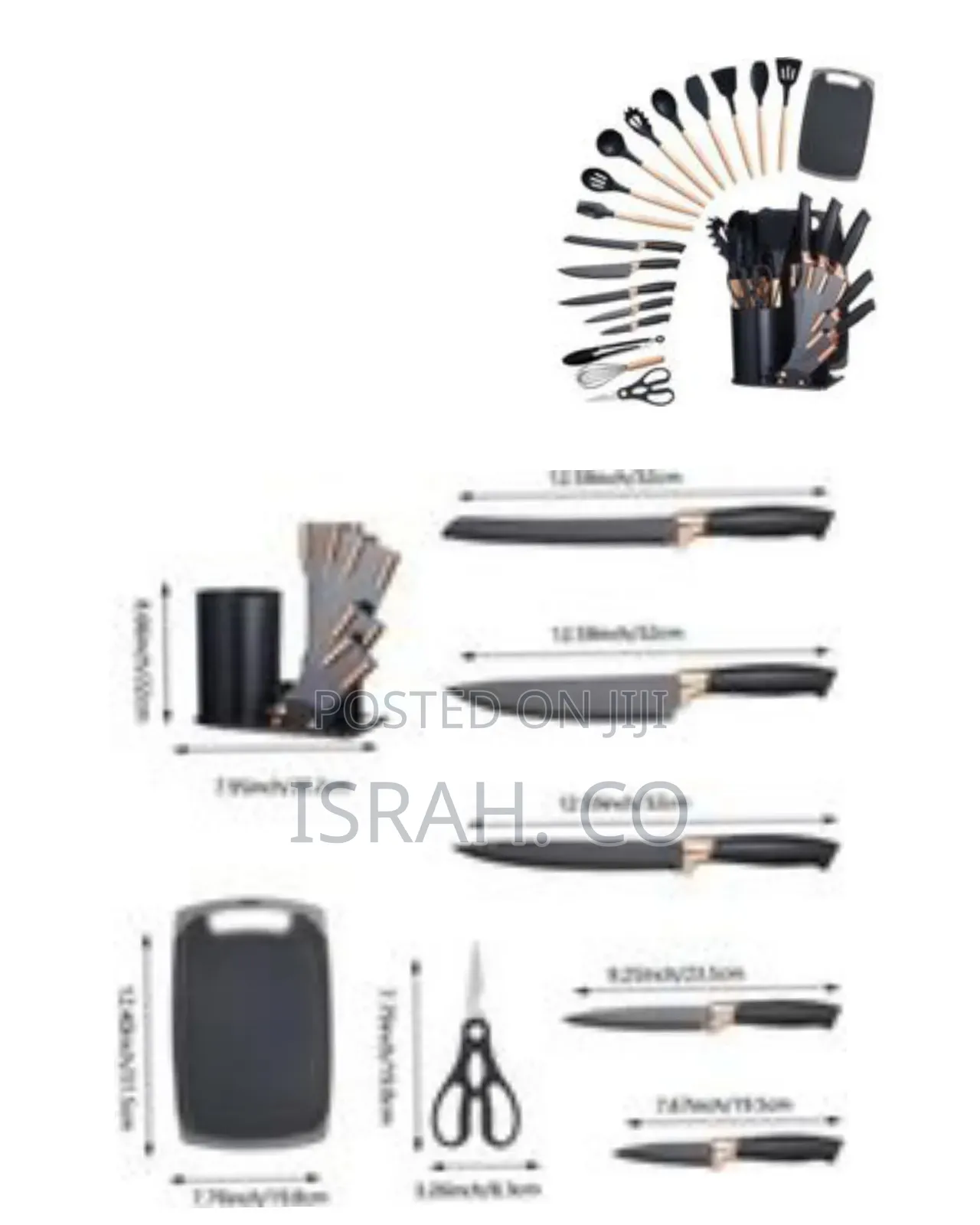 Comprehensive 24-Piece Kitchen Utensil and Knife Set With Storage
