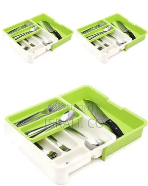 Expandable Two-Tier Cutlery and Utensil Drawer Organizer