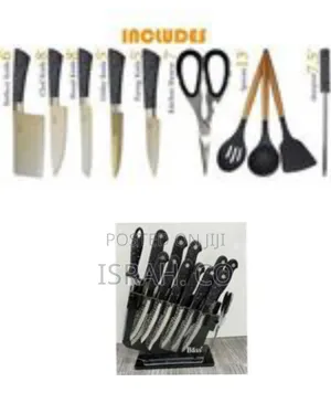 11-Piece Stainless Steel Knife and Utensil Set With Storage Block