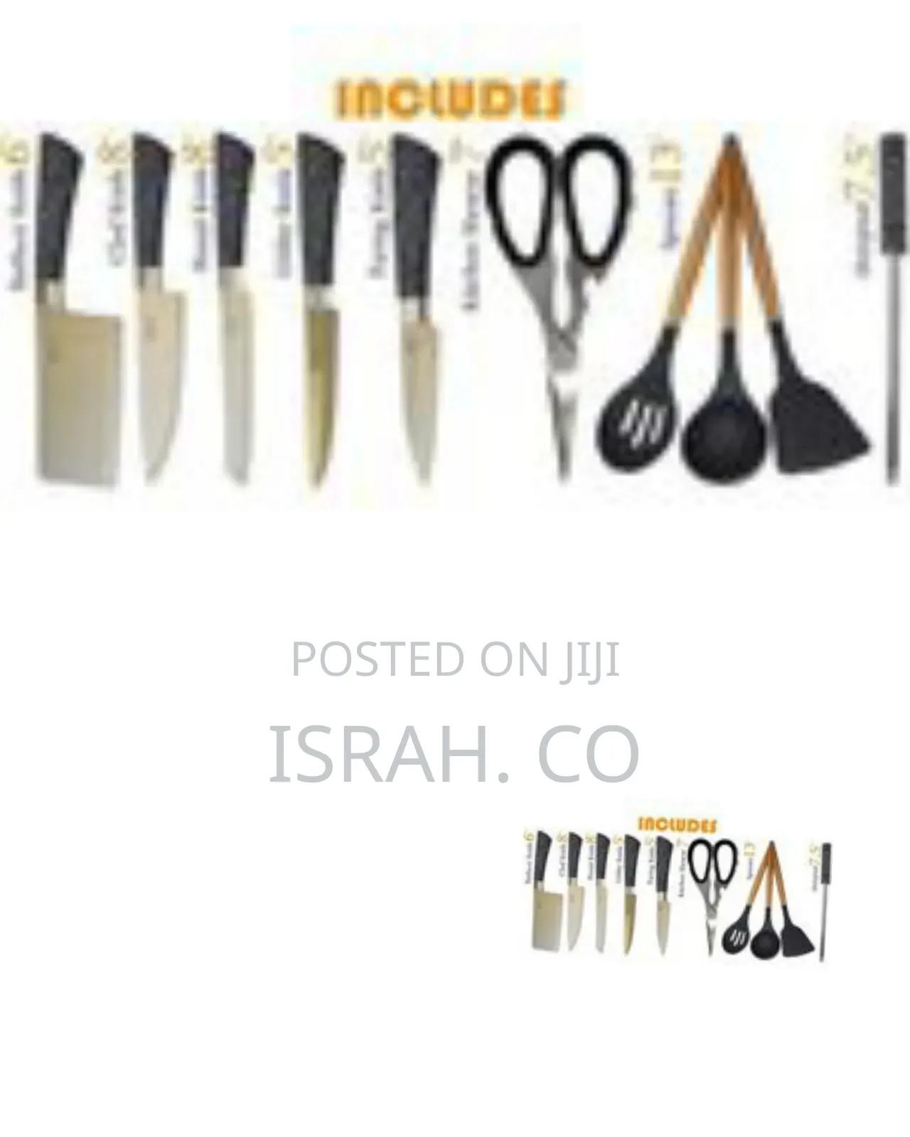 Elegant Kitchen Knife Set With Clear Block Stand