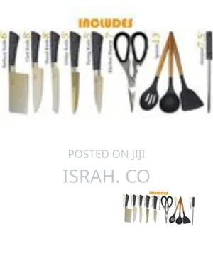 Elegant Kitchen Knife Set With Clear Block Stand