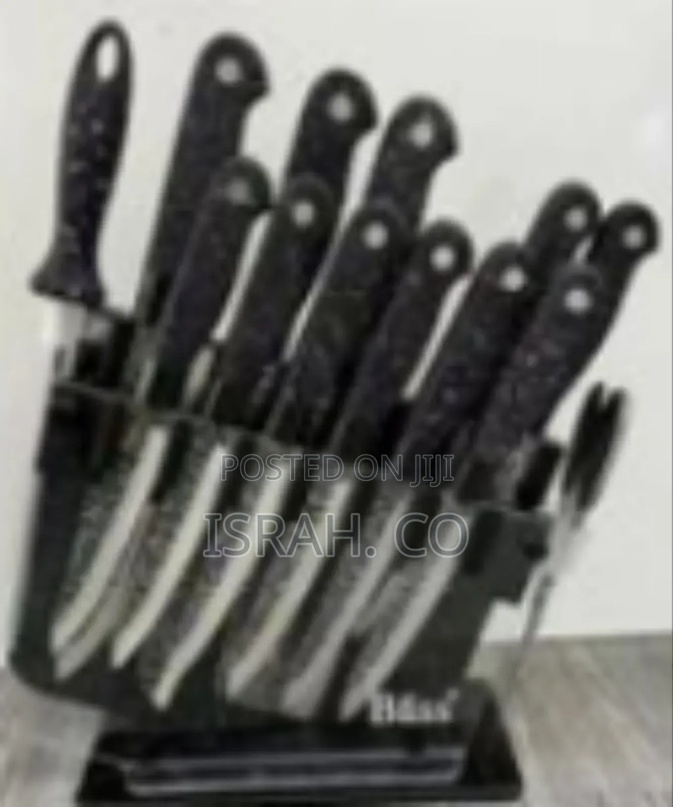 Elegant Kitchen Knife Set With Clear Block Stand