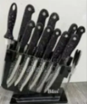 Elegant Kitchen Knife Set With Clear Block Stand