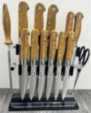 Decorative Kitchen Knife Set With Clear Acrylic Stand