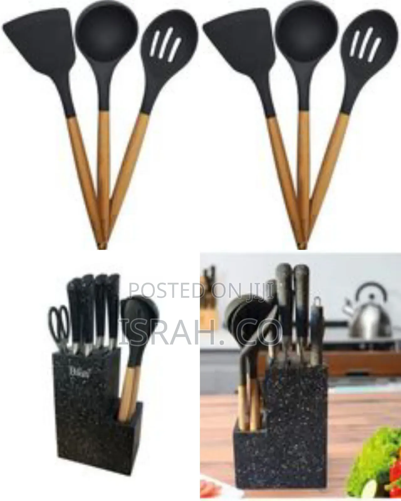 Multi-Functional Kitchen Knife and Utensil Set With Storage Block