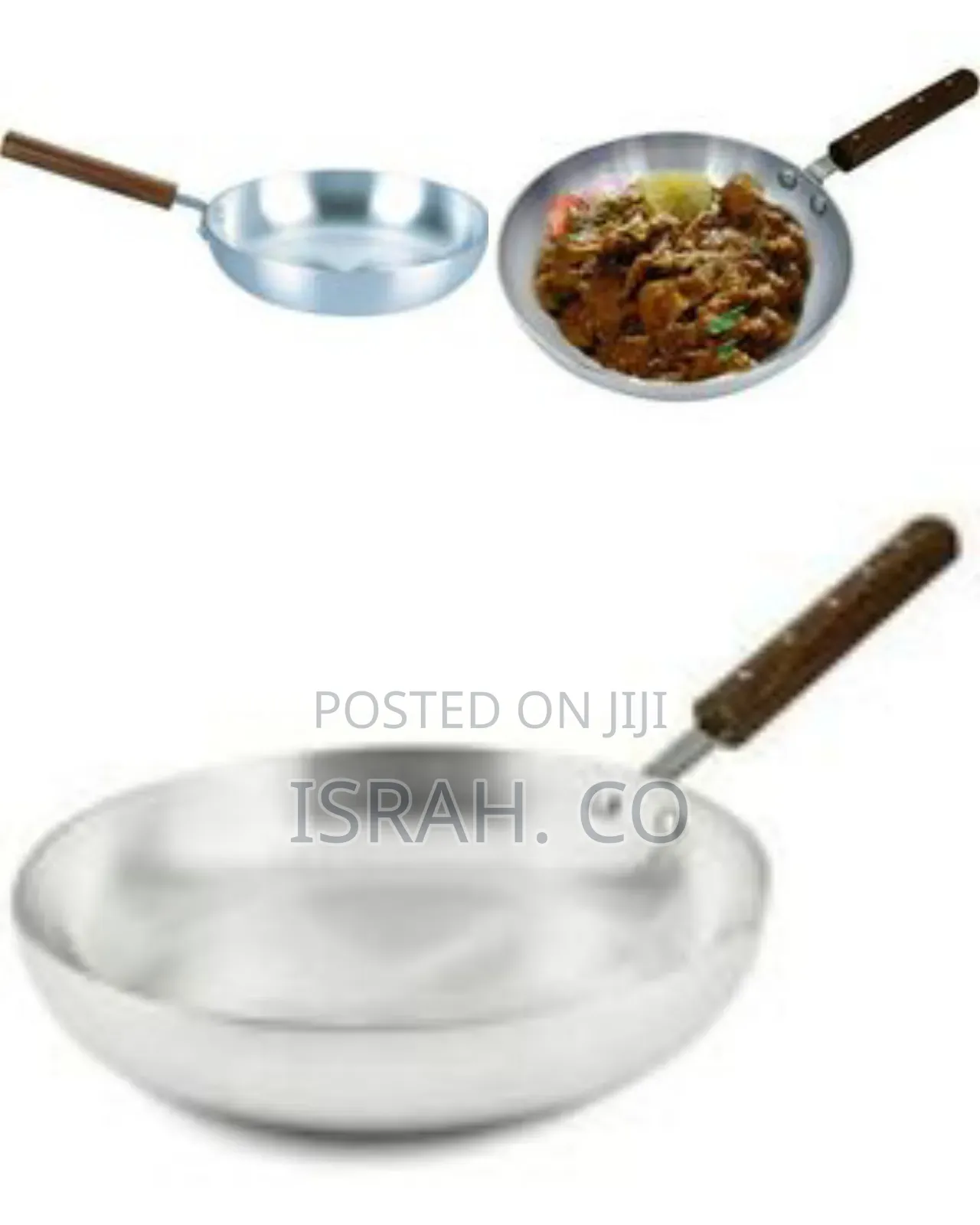 Classic Aluminum Frying Pan With Wooden Handle