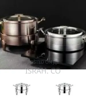 Elegant Gold-Toned Round Chafing Dish Buffet Server