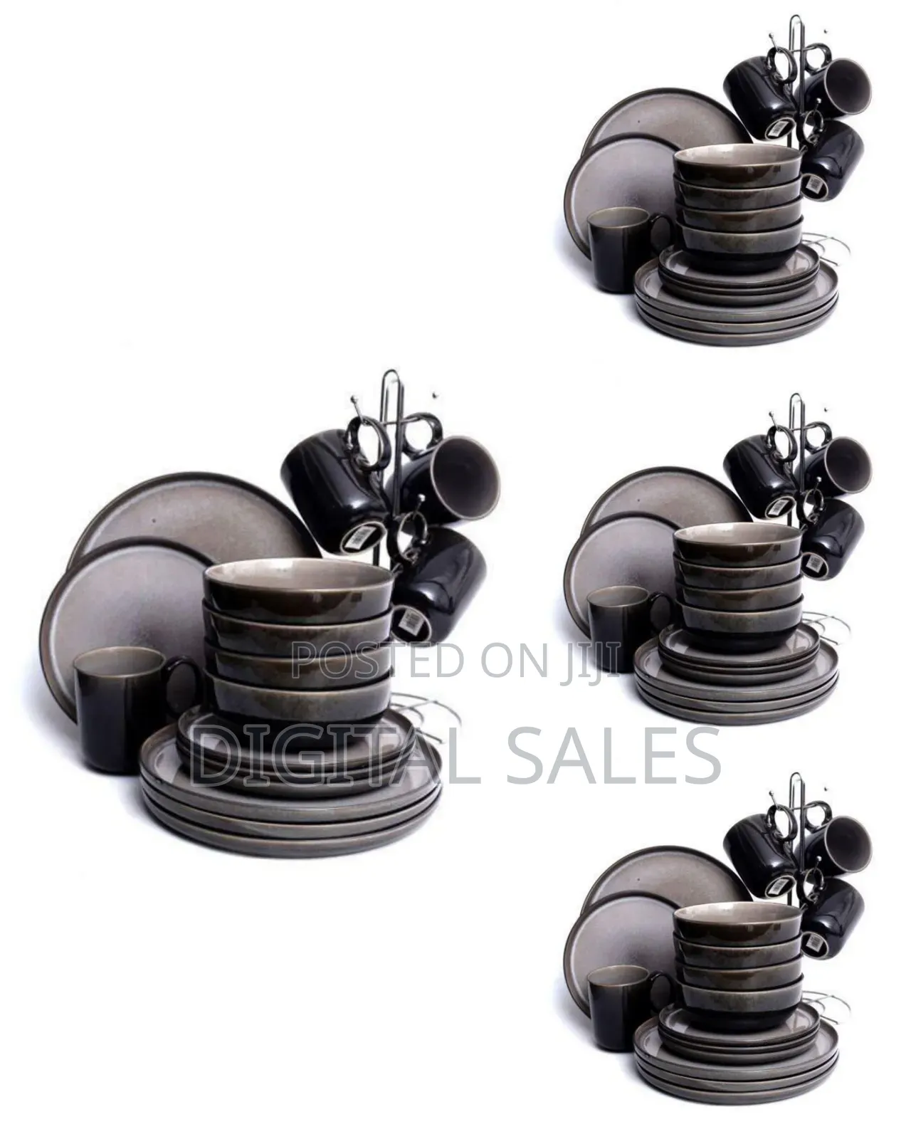 16-Piece Modern Ceramic Dinnerware Set With Glazed Finish - Multicolor